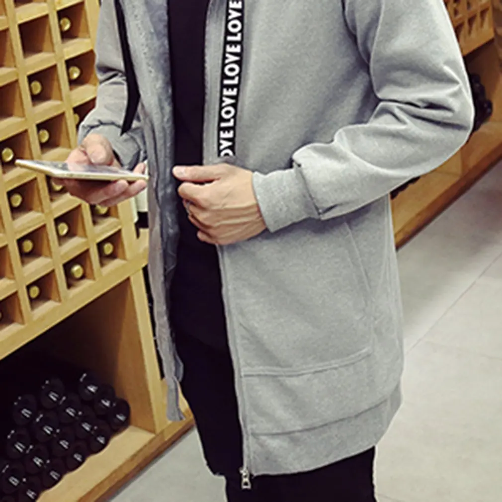 Мужские зимние тренчи длинные пальто 2018 Мода корейский стиль облегающая