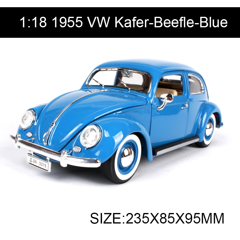 

1:18 diecast Car 1955 VW Kafer-Beefle Classic Cars 1:18 Alloy Car Metal Vehicle Collectible Models toys For Gift Collection