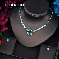 hibride european fashion female zircon jewelry small set flowers necklace earrings set wedding simple jewelry set n 664