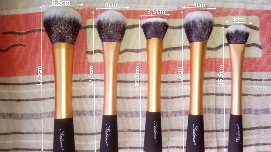 Sedona высокое качество 5 шт. супер мягкий Taklon hair золотой набор кистей для макияжа