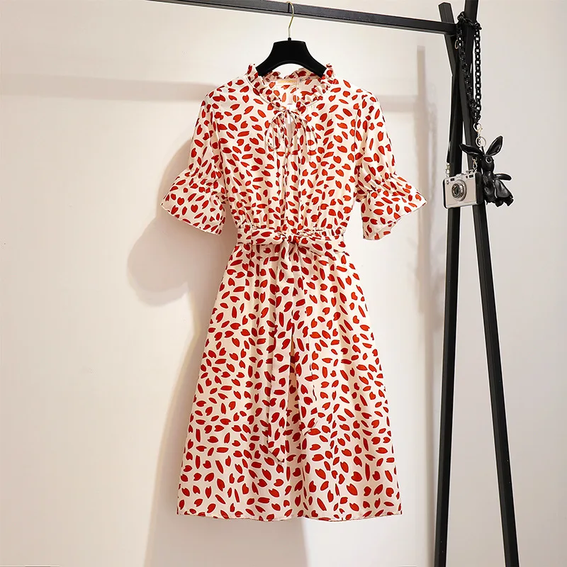 red 2XL-6XL женское платье большого размера Летние Повседневные платья с цветочным принтом для отдыха свободные платья большого размера плюс пляжные богемные платья - Цвет: red