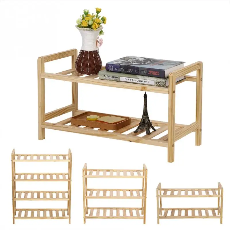 2/3/4 ярусный деревянный стеллаж для обуви стоящая полка прихожей хранилище