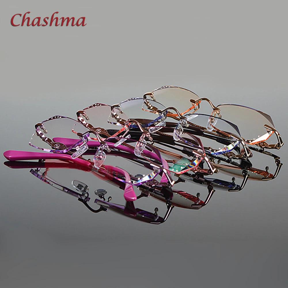 Стразы без оправы женские очки с алмазной отделкой темные градиентные