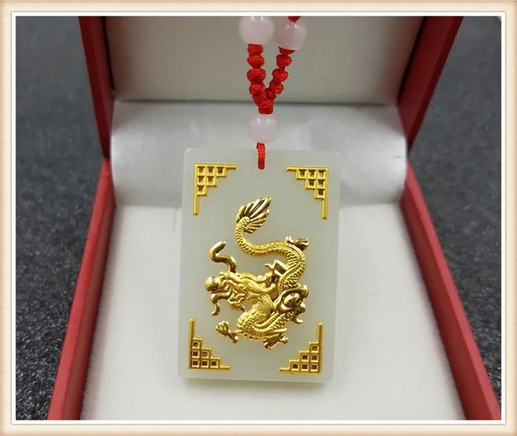 Ожерелье с подвеской в виде летающего дракона нефритом | Украшения и аксессуары