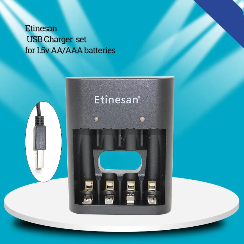 Etinesan стабильное напряжение 3000mWh AA батареи 1,5 V аккумуляторная батарея полимерная литий-ионная батарея для камеры и т. Д - Цвет: charger