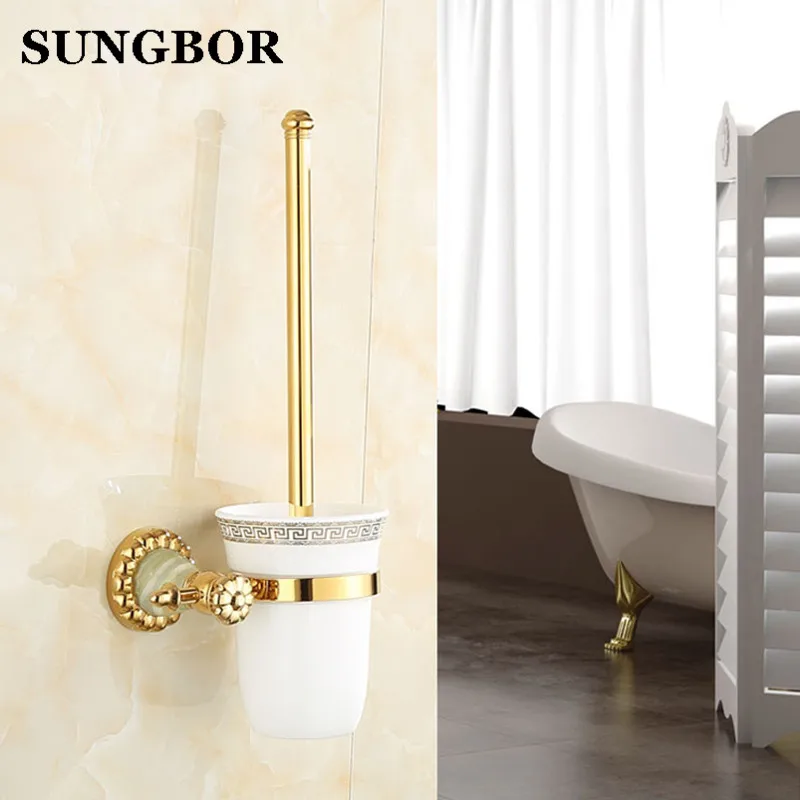 Новый латунь и Нефрита Аксессуары Ванной Комнаты крюк Робы Держатель Для Бумаги