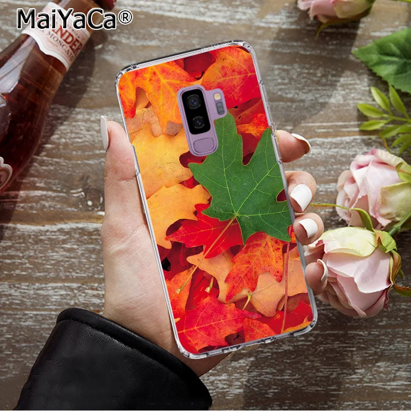 MaiYaCa Hello осень чехол с рисунком кленовых листьев чехлы для телефонов Samsung S9 plus S5 S6