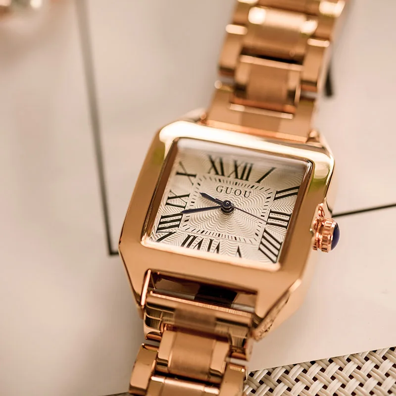 

GUOU Women's Wrist Watch Ladies Waterproof Watch 2020 NEW Fashion Brand Quartz Watch Simple Gold Lady Watches Relogio Feminino