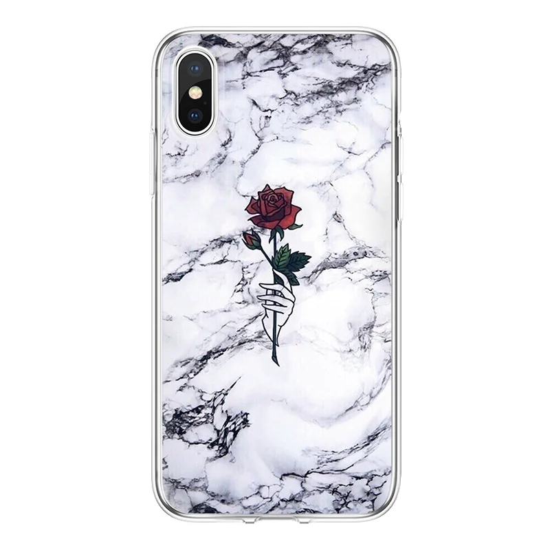 dls1rose Чехол под мрамор для Xiao mi Red mi S2 7A K20 mi A3 9T 9 SE Note 5 6 7 8 Pro для iPhone 11 Pro X XR XS Max 5S SE 6 S 7 8 Plus TPU чехол - Цвет: dls1rose