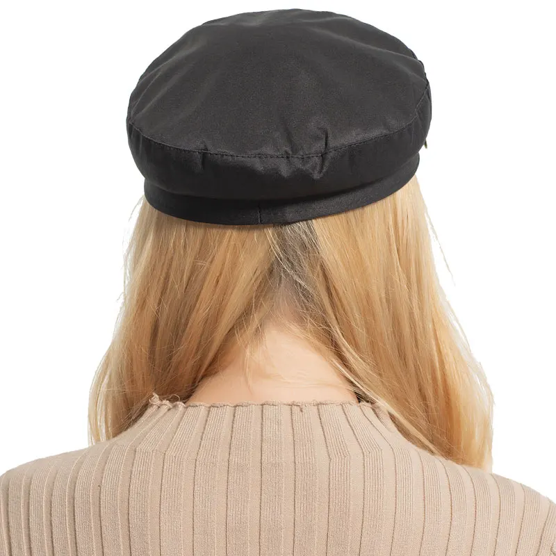 AETRUE модные шапки в стиле милитари для женщин Gorras из искусственной кожи одноцветные Восьмиугольные шляпы для женщин девочек плоский верх Черная Женская Бейсболка