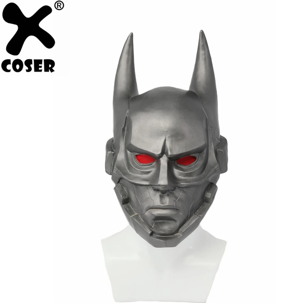 XCOSER Batman Beyond косплей реквизит Элитный латекс маска серебро полный головной шлем