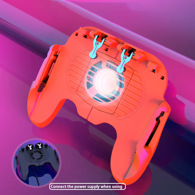 red with fan H6 Мобильная игровая ручка интегрированный игровой триггер L1R1Shooter Кнопка огня триггер рассеивания тепла держатель телефона с вентилятором для PUBG - Цвет: red with fan