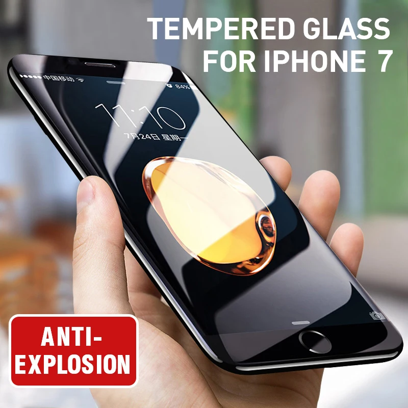 Закаленное стекло с полным покрытием пленка для iPhone 7 7plus 4 &quotи 5 5&quot 9H 2.5D изогнутая