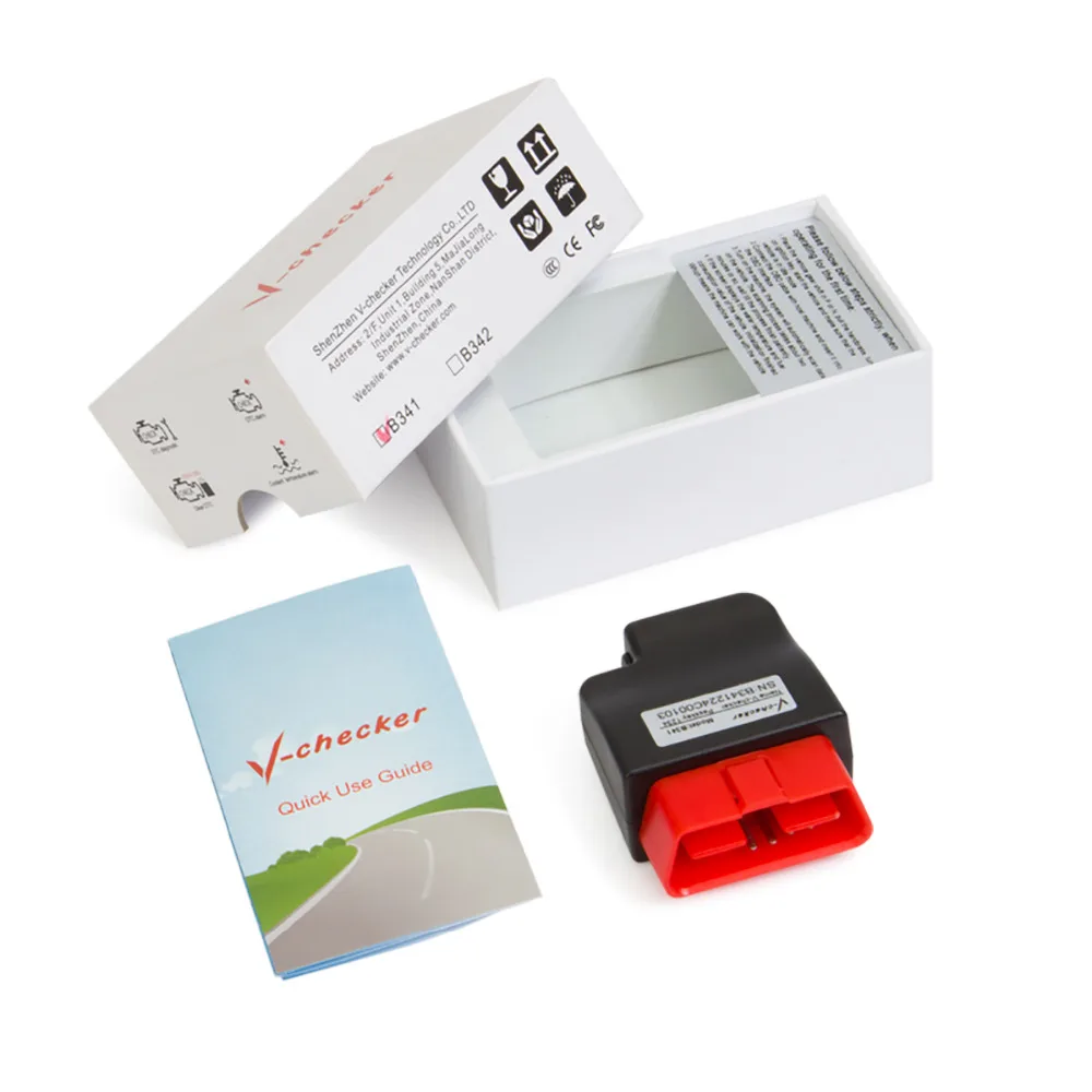 

V-checker B341 OBD II Scanner Car Engine Fault Code Reader CAN Diagnostic Scan Tool Bluetooth