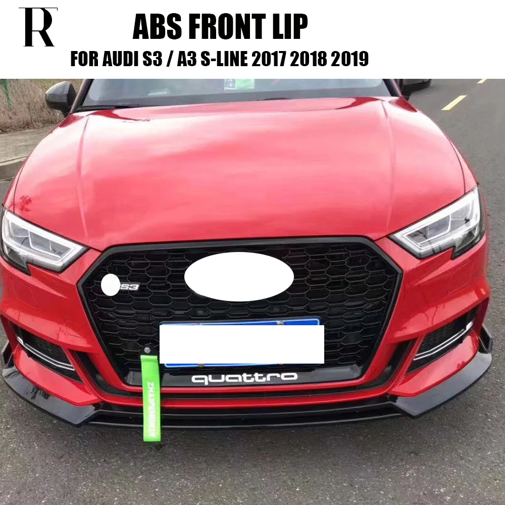 S3 ABS черный передний бампер спойлер для Audi A3 S line & Bumper 2017 2018 2019 (не подходит