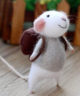 mouse 8 Белая мышь серии мультфильм животных набор шерсть иглы Набор шерсть войлок иглы валяния украшения Ремесло needlecture DIY ручной работы - Цвет: mouse 8