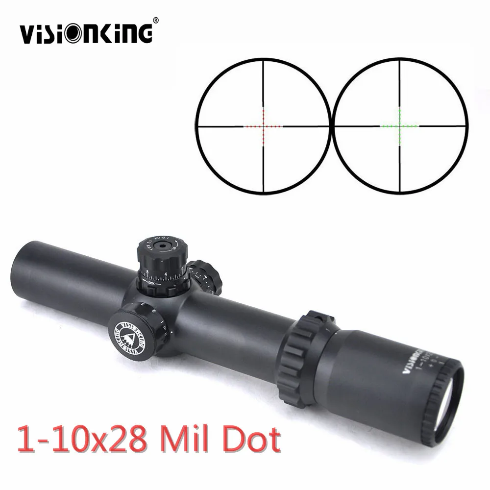

Visionking 1-10x28 SFP Riflescope 35mm Tube Mil-dot Hunting Optical Sight Illuminated Reticle aim Rifle Scope