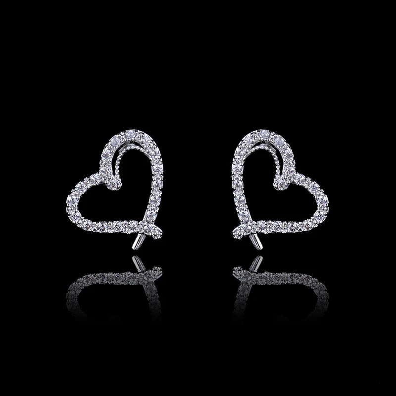 Серьги-гвоздики из нержавеющей стали в форме сердца | Украшения и аксессуары