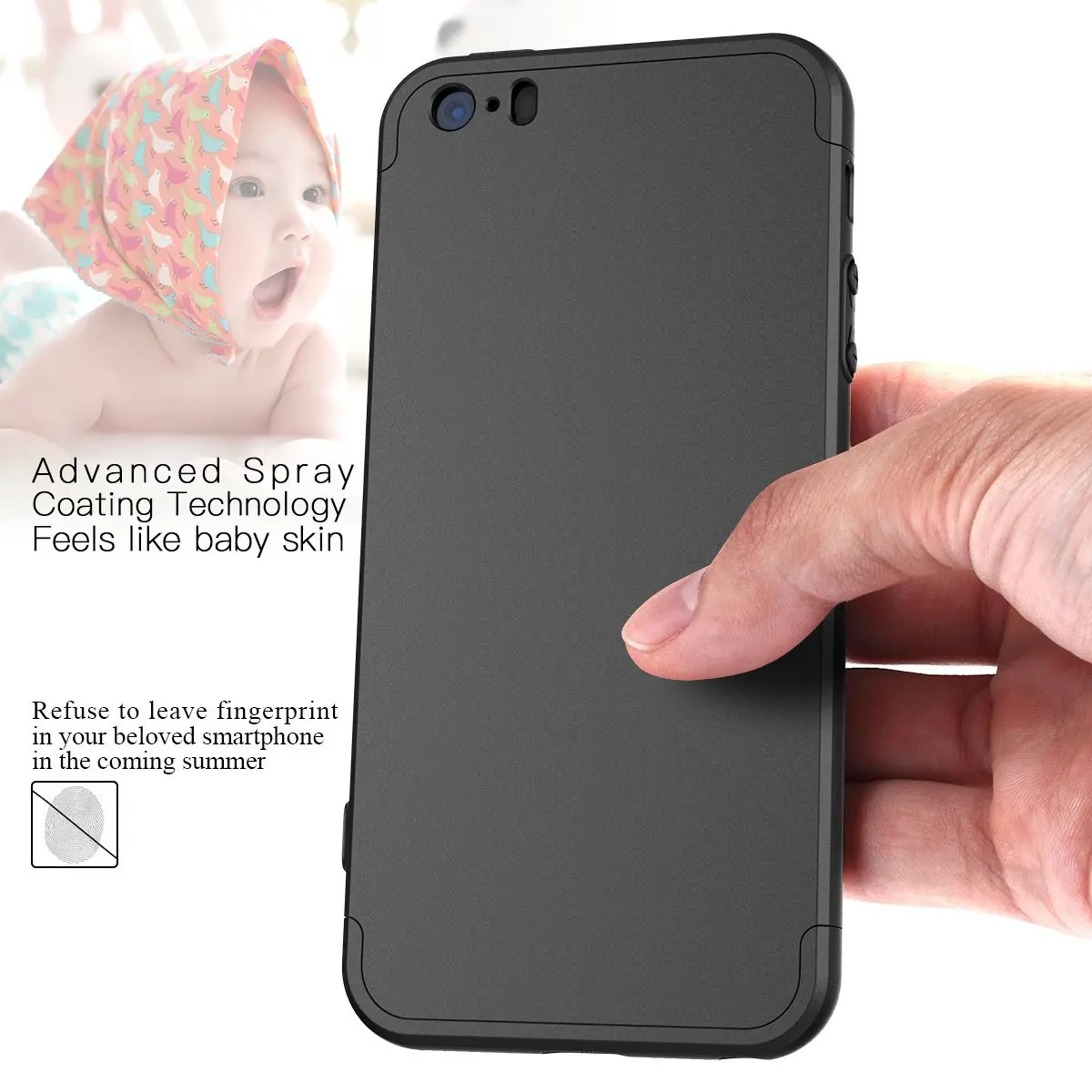Luxury Hard PC Case For iPhone 5 5S SE 6 7 8 plus X 360 Bumper Shockproof Slim 3 in 1 Full Protective Ultra thin Matte Plain | Мобильные