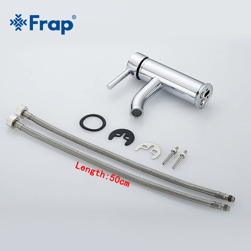 

FRAP Silver Basin Faucet Single Handle Wash Hair Basin Bathroom Sink Tap Hot And Cold Water Faucets Bathroom Accessories Y10174