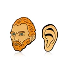 Металлическая эмалированная брошь Vincent van Gogh, брошь для художника Ван Гога и ушей для женщин и детей, значок на рюкзак с лацканами, Подарочная бижутерия