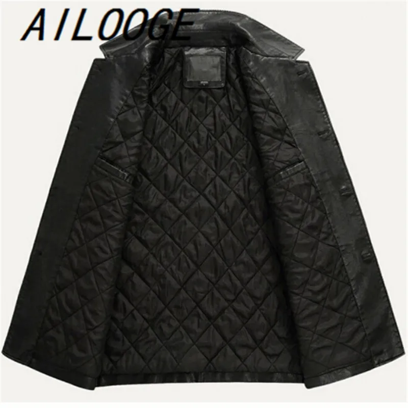 Кожаная куртка Мужская из мягкой кожи мужские деловые повседневные пальто