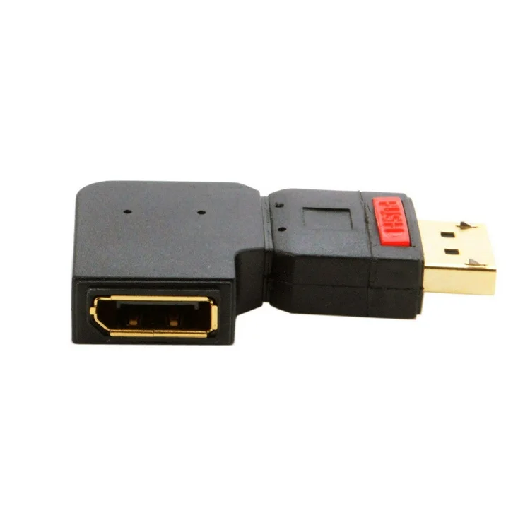 Правый угол 90 градусов DisplayPort штекер-гнездо удлинитель Стандартный DP 4K |