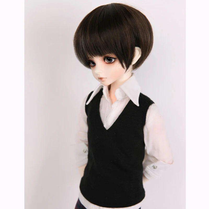 Allaosify 1/3 1/4 1/6 гигантский ребенок bjd кукла супер мягкие высокая температура шелка парик короткие сломанные челки несовершеннолетних мужских волос