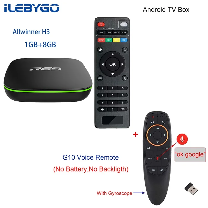 1GB 8GB-G10 ILebygo Smart ТВ коробка R69 Android 7,1 ТВ Box Allwinner H3 Quad-Core 2,4G Wi-Fi Декодер каналов кабельного телевидения 1080 P HD movie 1 GB 8 GB Media player - Цвет: 1GB 8GB-G10
