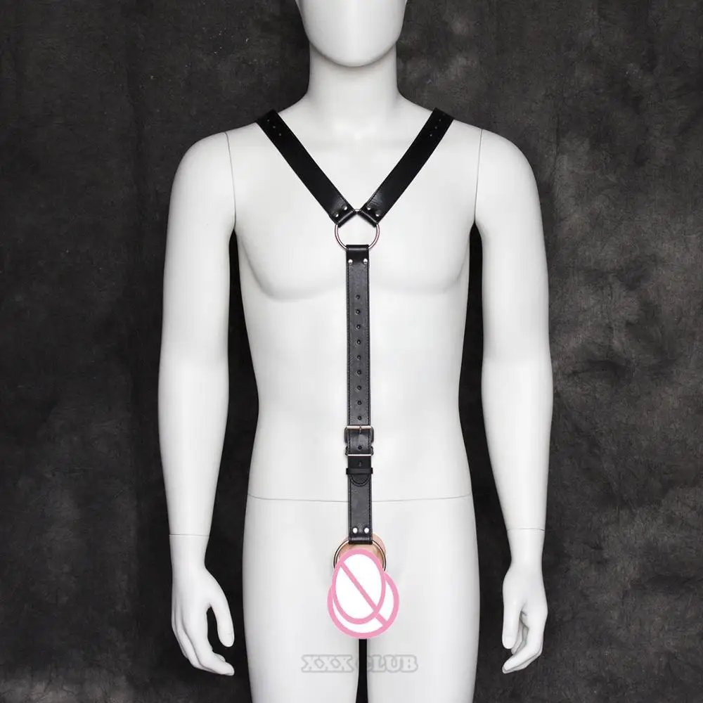 Тьерри фетиш из искусственной кожи с ремешками на кольцо для пениса приручить slave