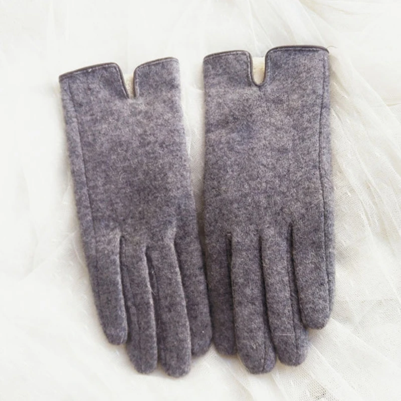 2018 женские кашемировые перчатки для сенсорного экрана зимние двойные теплые