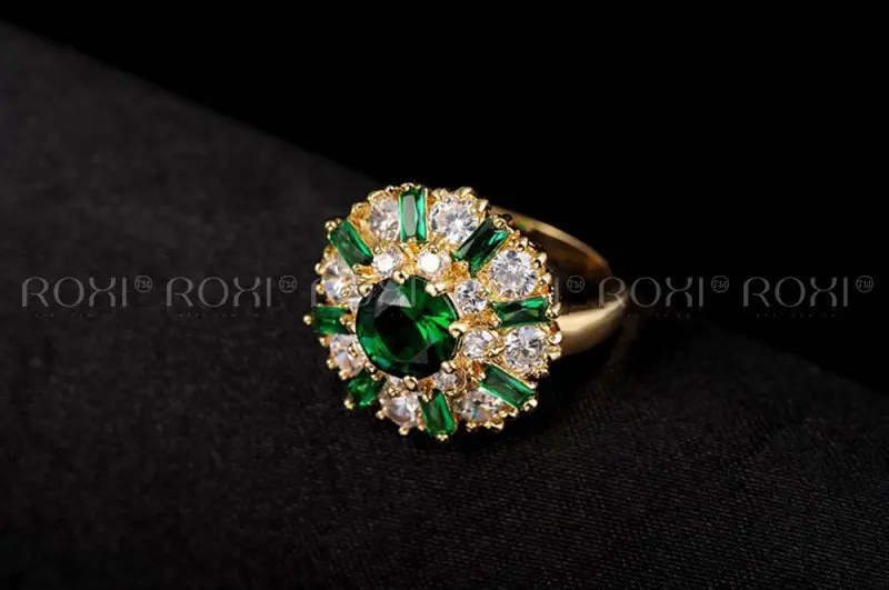 ROXI18K зеленое Оригинальное цветочное кольцо международная торговля горячее
