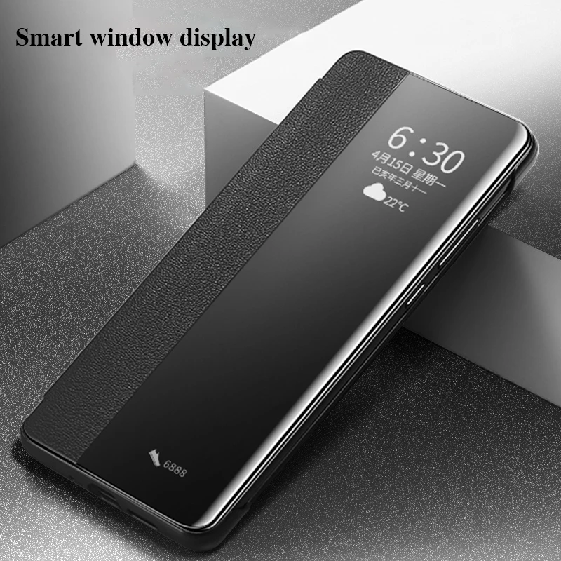 Для huawei P30 Pro Чехол-книжка из натуральной кожи Cenmaso Smart Touch прозрачный защитный чехол для телефона