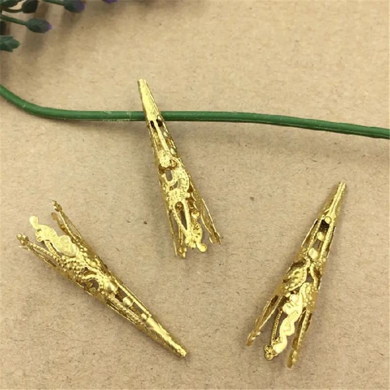 

50 шт, 41*9 мм, медные фоторазъемы, 3 цвета, покрытые бусинами, колпачки для рукоделия