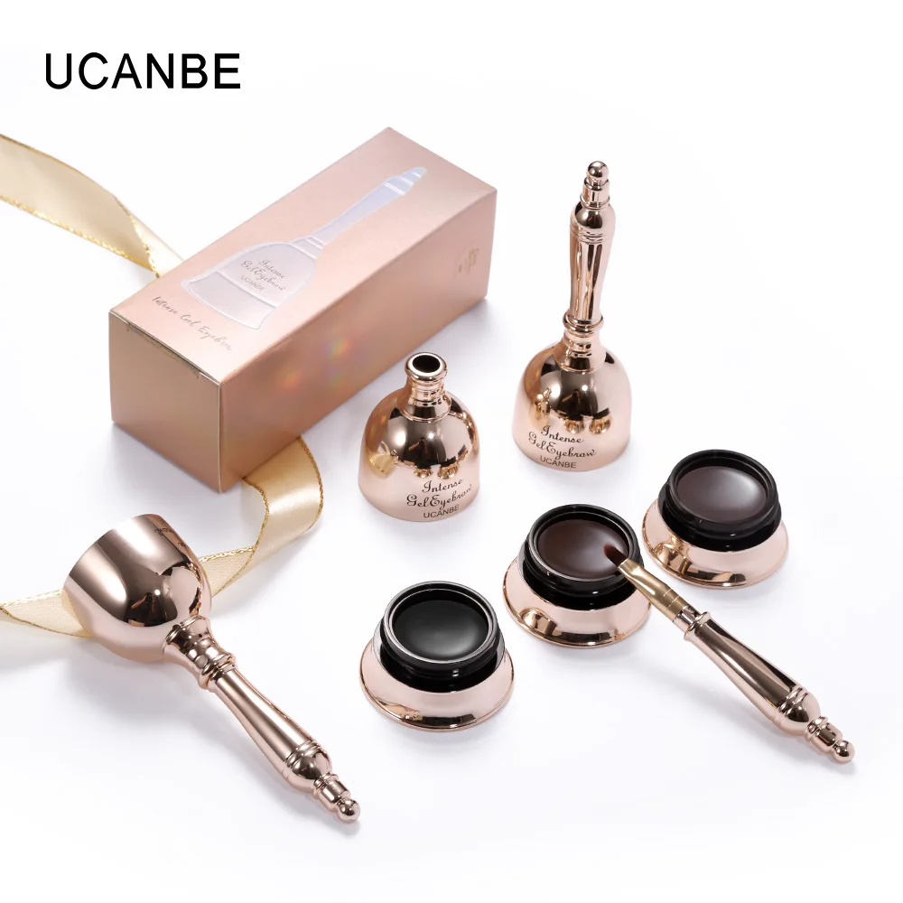 UCANBE, гель для бровей, макияж, стойкий, водонепроницаемый, в форме колокольчика, черный пигмент, 3D, для бровей, для подтягивания, крем с кистью, TSLM1