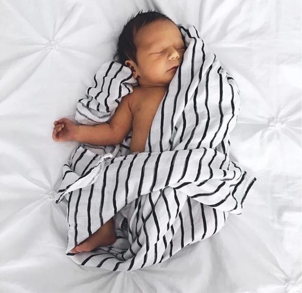 Муслиновое пеленальное одеяло для новорожденных младенцев хлопковое муслиновое