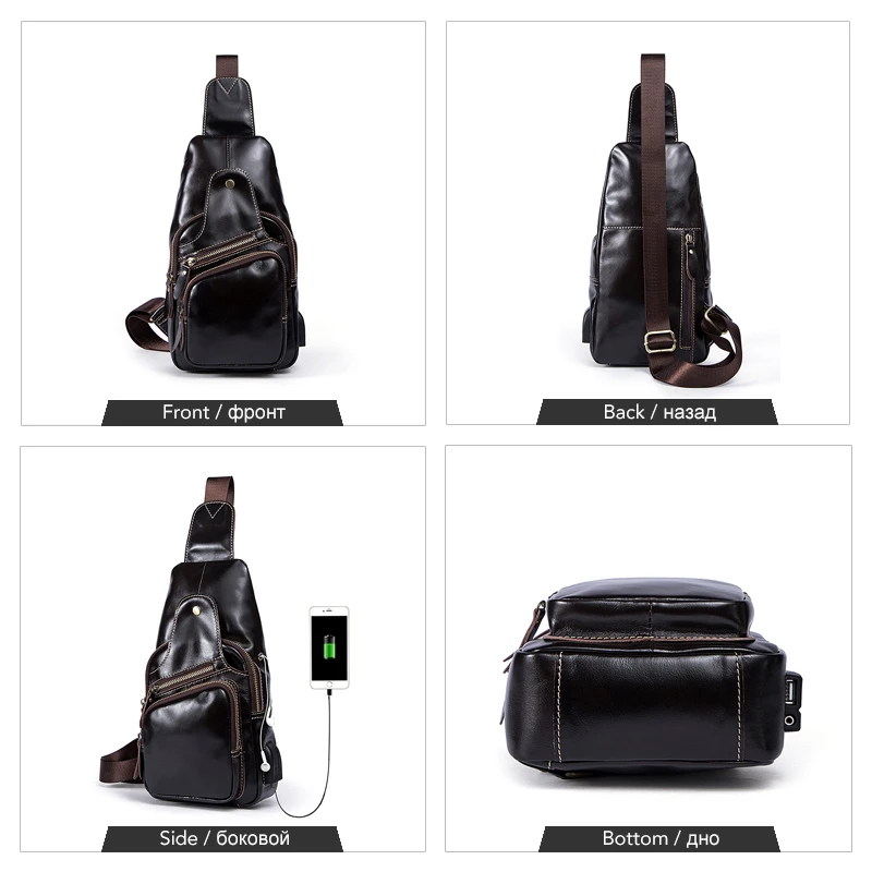 Нагрудная сумка WESTAL из натуральной кожи для мужчин модный дизайнерский