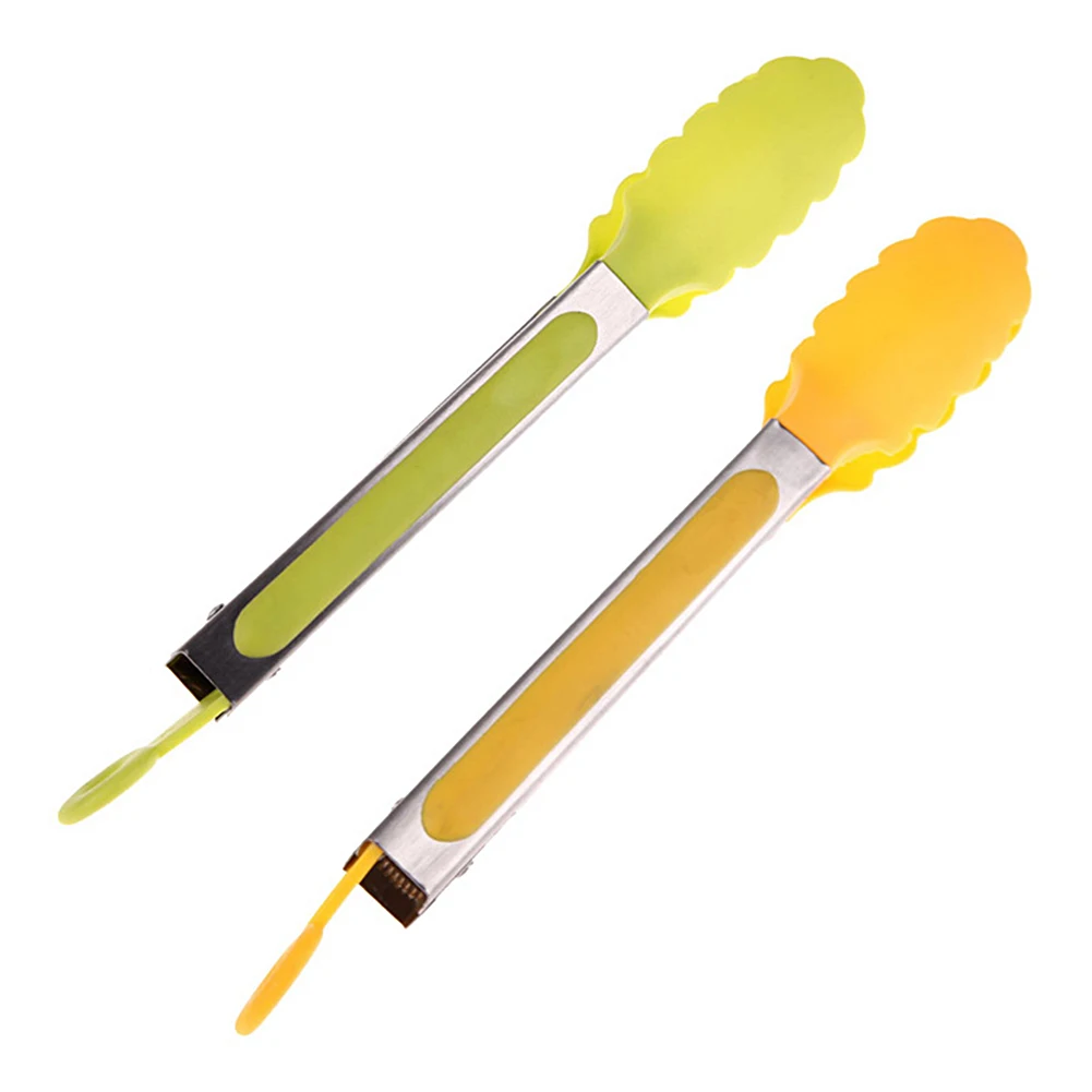 Kitchen Tongs BBQ Accessories Anti-Burn Silicone Picnic Food Clip Vegetable Cake Randomly Color | Дом и сад
