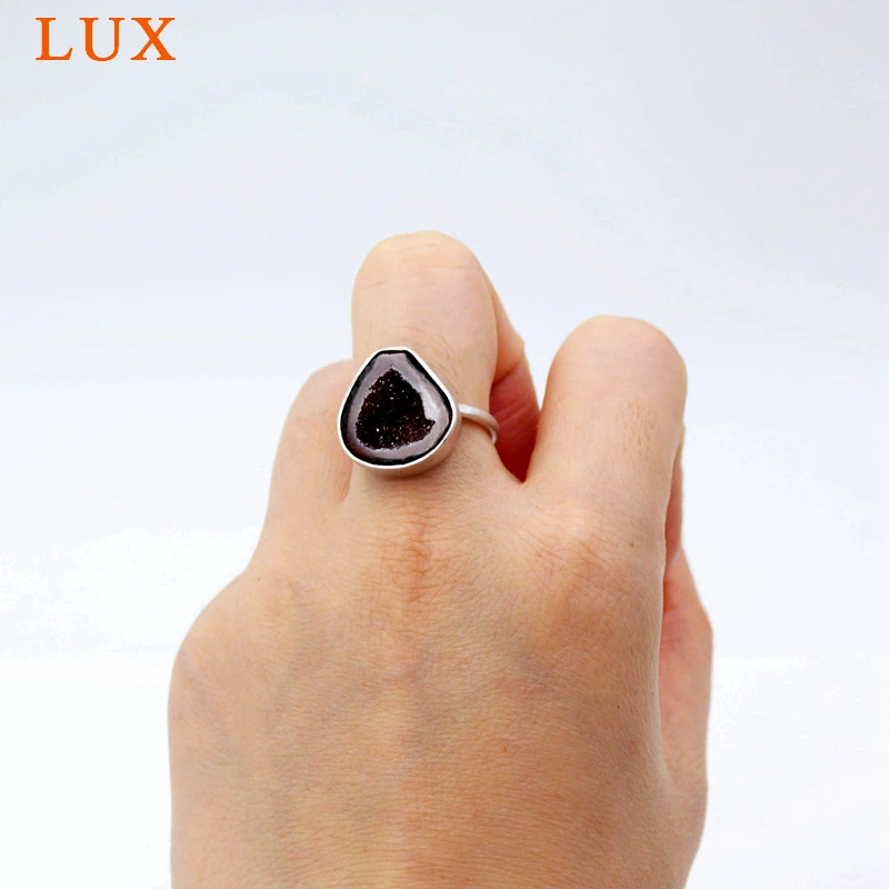 LUXjewelry Табаско Жеода кольцо 925 пробы серебряные регулируемые горный хрусталь кольца для женщин