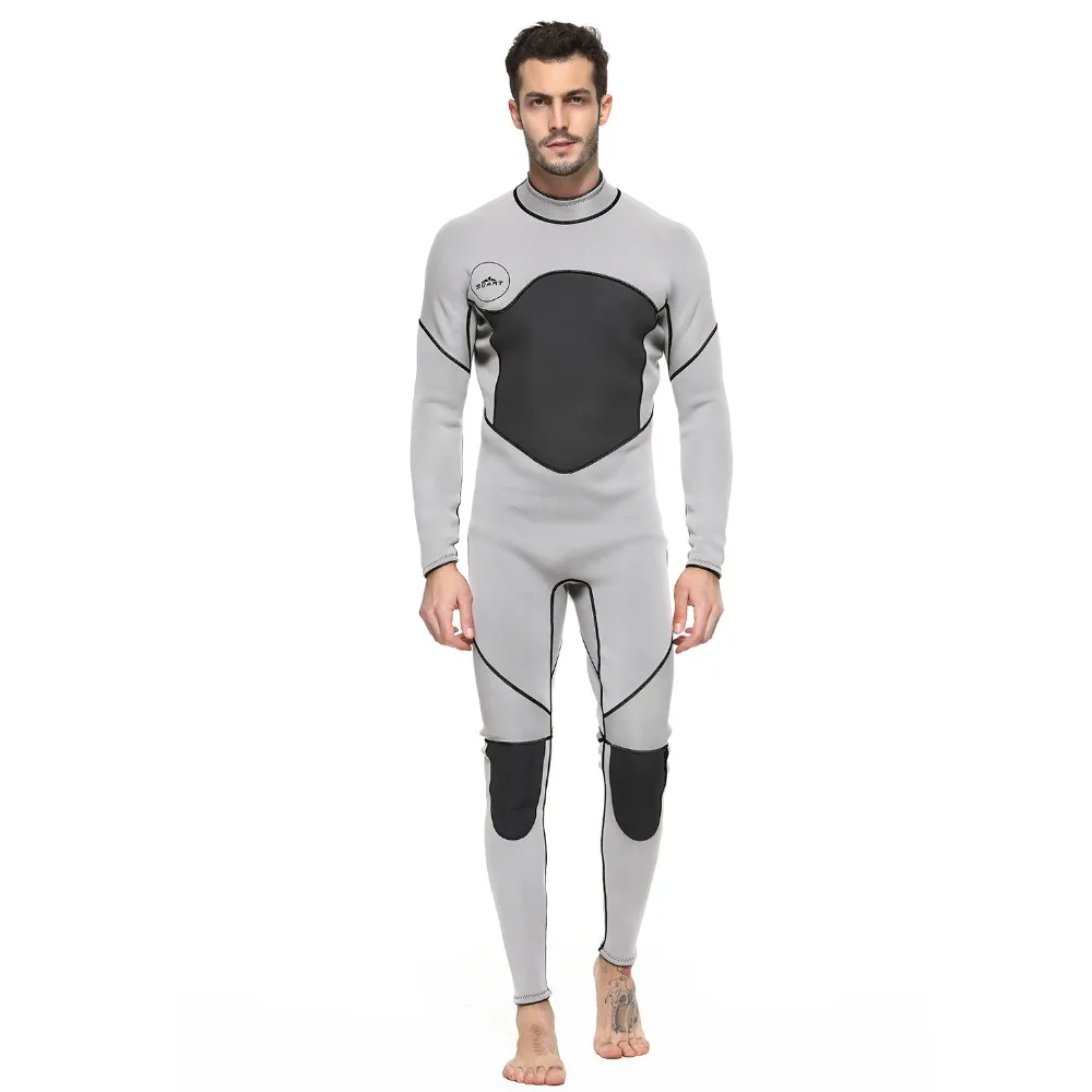 Men's Premium Neoprene 3mm Wetsuit Full Diving Suit Back Zip Long Sleeve Keep Warm One Piece Swimsuit Snorkeling Scuba Dive Surf | Спорт и