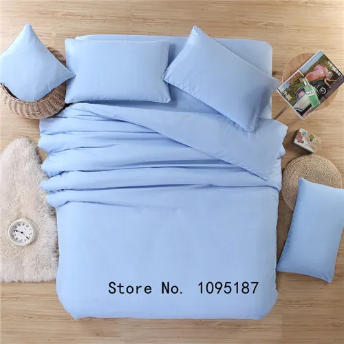sky blue Домашний текстиль, Комплект постельного белья, однотонный пододеяльник, набор, микрофибра, постельное белье, Твин, полный размер, королева, король, супер размер, постельное белье, набор постельного белья - Цвет: sky blue