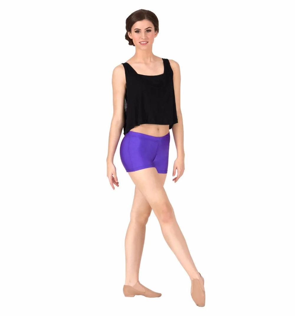 ICOSTUMES Womens Dance Shorts Lycra Spandex Shorts Performance Stretch Gymnastics Shorts Low Waisted  Bottoms