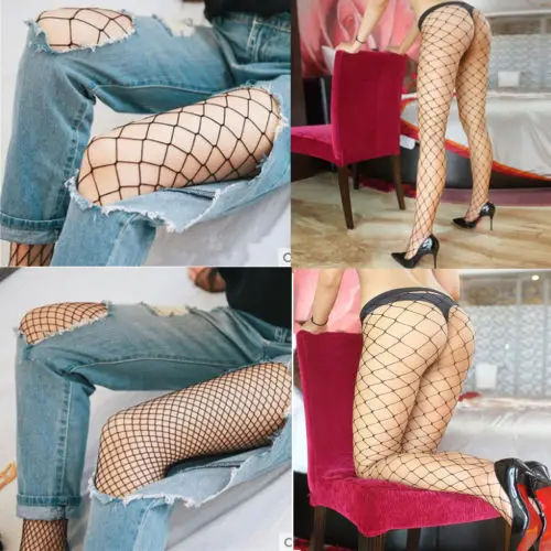 Модные пикантные женские черные сетчатые Эластичные Обтягивающие нейлоновые