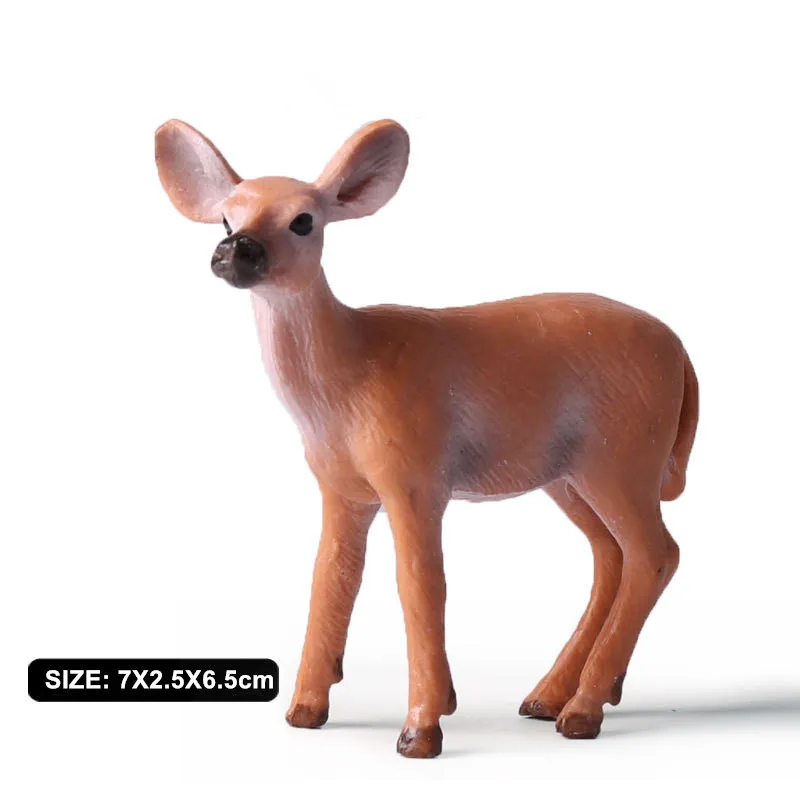 Имитация оленя модель диких животных из ПВХ фигурка миниатюрная Коллекция