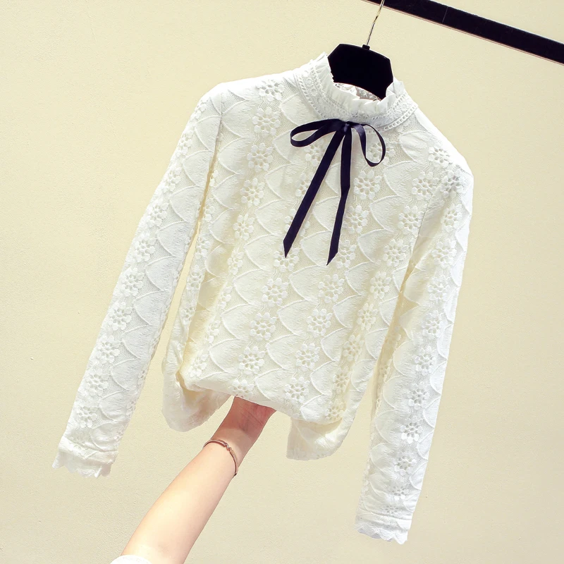 MUMUZI/флисовые Топы сезон весна зима темпераментные кружевные приталенные рубашки модные с длинными рукавами