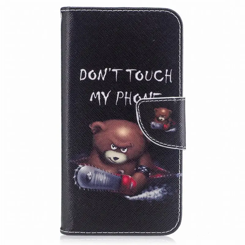 Роскошный чехол для телефона для samsung Galaxy j3 j5 Prime J2 Pro Xcover4 A750 Note 8 9 j1 Симпатичные Окрашенные сливы откидная крышка DP07Z - Цвет: Little Bear