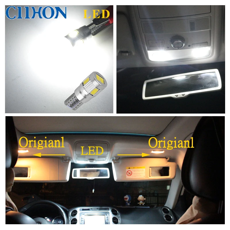 6 шт. 5 SMD LED 5630 без ошибок 194 168 W5W Универсальный парковочный автомобиль T10 CANBUS Авто
