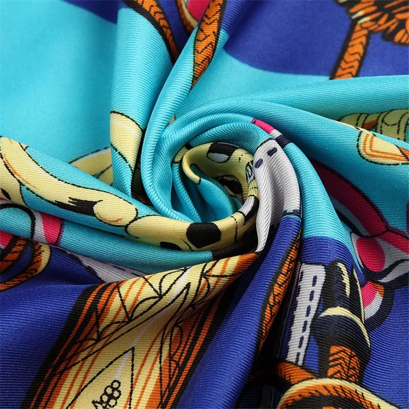 Женский шарф-тюрбан этнический саржевый шарф из 100 шелка 100x 100% см с узором в виде
