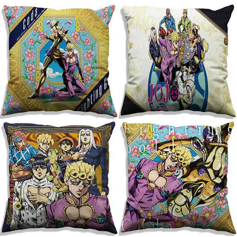 Декоративная льняная наволочка Jojo в стиле аниме для дивана 45x45 см домашний декор