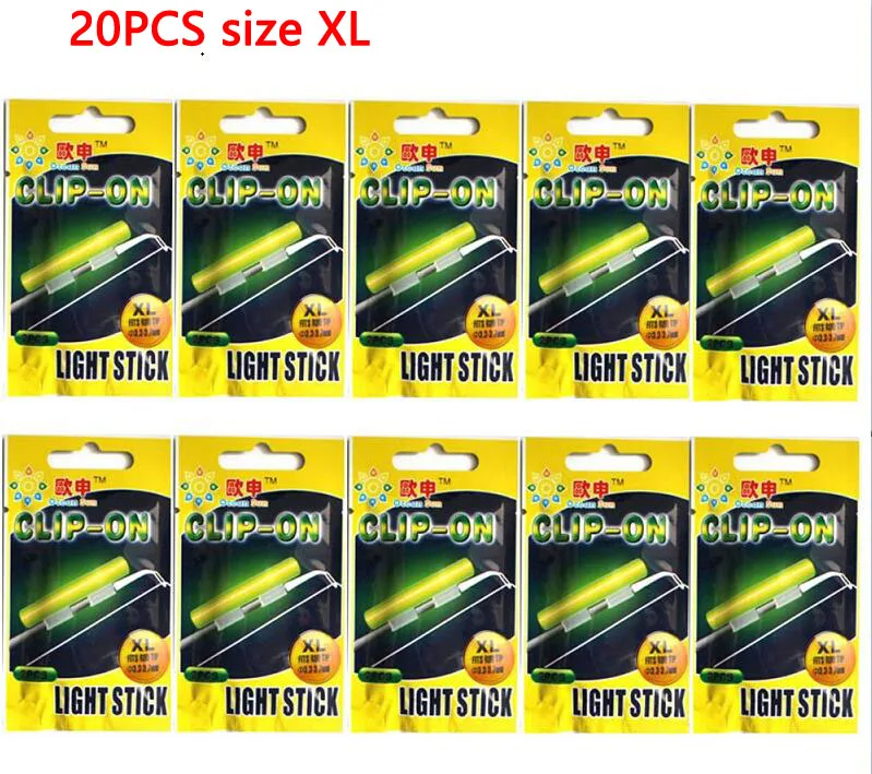 20pcs XL Клип на! 20 шт.(10 Сумки) XL, L, M Ночная рыбалка Освещение палочка ручки Зеленый химической палке рыбалка рыбалка рыболовные принадлежности попловкидля рыбалки - Цвет: 20pcs XL